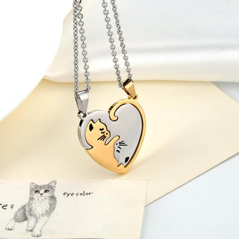 Cuddling Kittens BFF Friendship Necklace